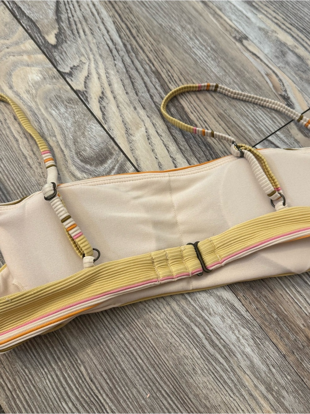 Billabong Yellow and Cream Striped Ribbed Bikini - Picture 4 of 4